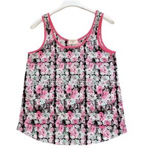 Everly Women's Sz S  Tank Top Cami Boho Floral Summer Flowy Sheer Beach Outdoor